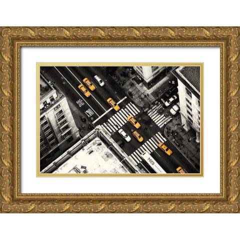 Yellow Flow Gold Ornate Wood Framed Art Print with Double Matting by Kloren, Stefan