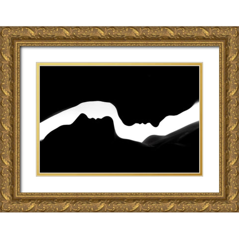 The Profiles of two Women Gold Ornate Wood Framed Art Print with Double Matting by Lykke, Jan