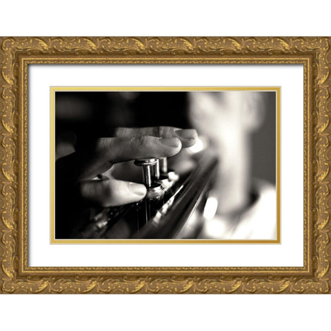 Player Gold Ornate Wood Framed Art Print with Double Matting by Kling, Mark