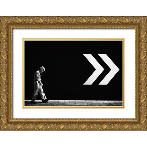 Untitled Gold Ornate Wood Framed Art Print with Double Matting by Suzuki, Tatsuo