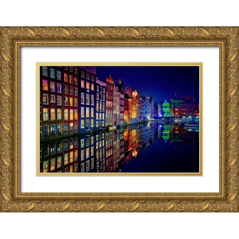 Amsterdam Gold Ornate Wood Framed Art Print with Double Matting by Pablo De, Juan