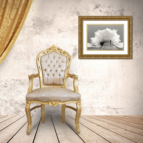 waves photographer Gold Ornate Wood Framed Art Print with Double Matting by Lastra, Mikel