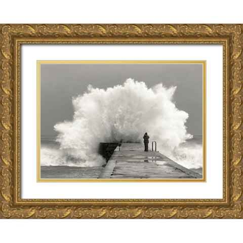 waves photographer Gold Ornate Wood Framed Art Print with Double Matting by Lastra, Mikel