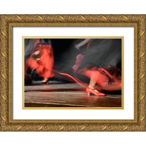 Flame(nco) Gold Ornate Wood Framed Art Print with Double Matting by Gasperlin, Izidor