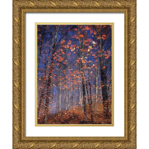 Autumn Leaves Gold Ornate Wood Framed Art Print with Double Matting by Vinogradof, Florentin