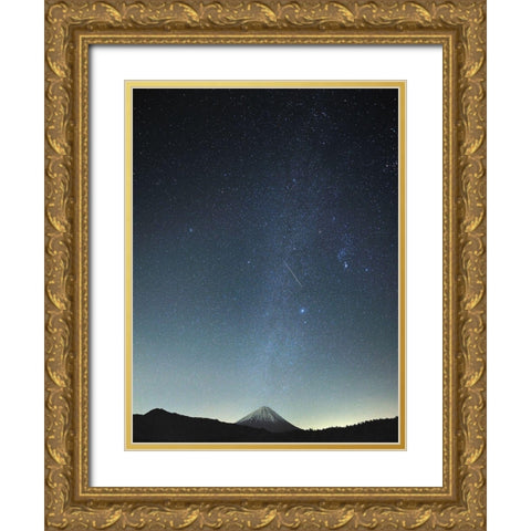 Meteor night Gold Ornate Wood Framed Art Print with Double Matting by Koga, Hiroaki
