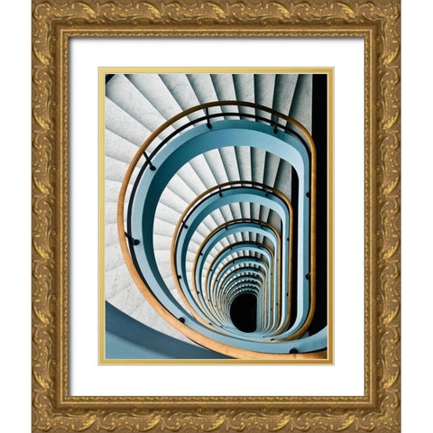 Black hole Gold Ornate Wood Framed Art Print with Double Matting by Van Den, Jef