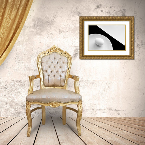 Still life with egg Gold Ornate Wood Framed Art Print with Double Matting by Hrabinsky, Peter