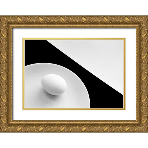 Still life with egg Gold Ornate Wood Framed Art Print with Double Matting by Hrabinsky, Peter