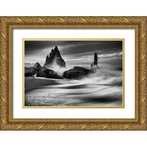 Iceland Rocks Gold Ornate Wood Framed Art Print with Double Matting by Eaglesfield, Philip