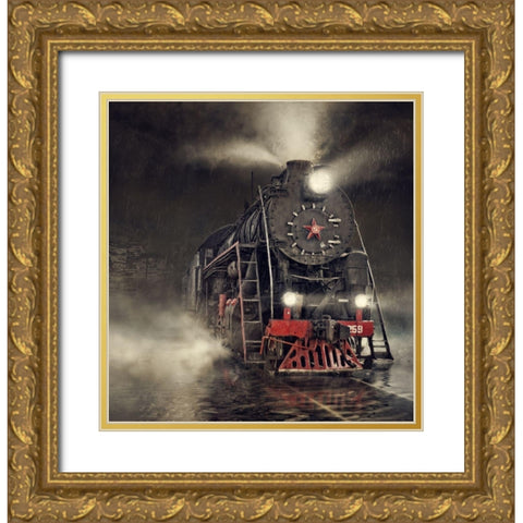 Beyond Express Gold Ornate Wood Framed Art Print with Double Matting by Laudin, Dmitry