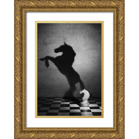 The soul of a mustang Gold Ornate Wood Framed Art Print with Double Matting by Ivanova, Victoria