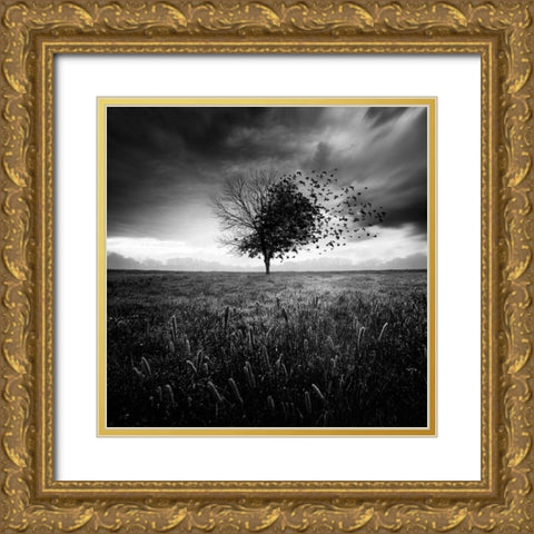 Illusion dun printemps perdu Gold Ornate Wood Framed Art Print with Double Matting by Del Grosso, Sebastien