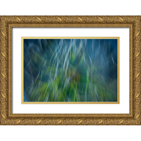 Electro-Shock Blues Gold Ornate Wood Framed Art Print with Double Matting by Abrantes, Paulo