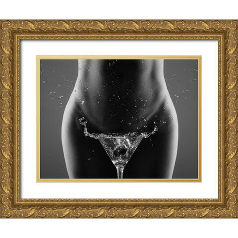 ThereÂ´s Your drink Sir Gold Ornate Wood Framed Art Print with Double Matting by Helerand, Roland