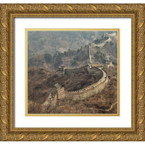 Early Spring in Mutianyu Gold Ornate Wood Framed Art Print with Double Matting by Tjandra, C.S.
