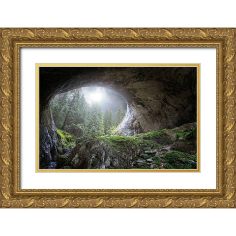 Peek to Heaven Gold Ornate Wood Framed Art Print with Double Matting by Prexus, Esmee