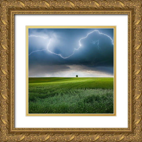 Someplace in Summer Gold Ornate Wood Framed Art Print with Double Matting by Schumacher, Nicolas
