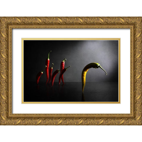 Hit the road, Jack Gold Ornate Wood Framed Art Print with Double Matting by Ivanova, Victoria