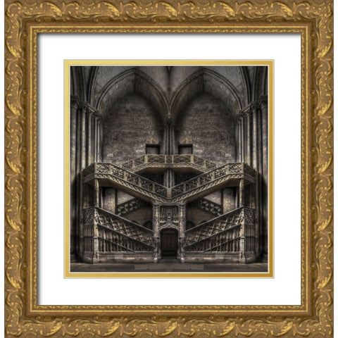 Tribute to Escher Gold Ornate Wood Framed Art Print with Double Matting by Stefan, Jacek
