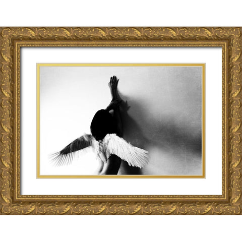 not fly Gold Ornate Wood Framed Art Print with Double Matting by Ikeda, Keisuke