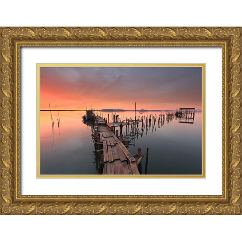 The last Light Gold Ornate Wood Framed Art Print with Double Matting by Roxo, Alvaro