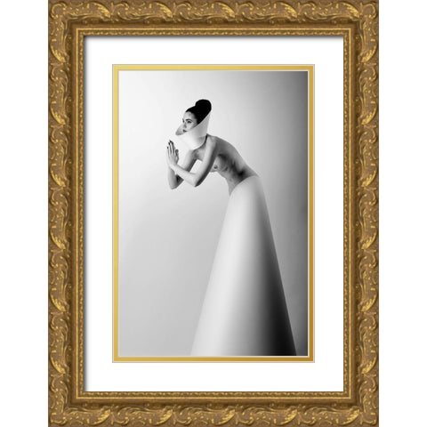 Pray Gold Ornate Wood Framed Art Print with Double Matting by Pavlo, Korpan