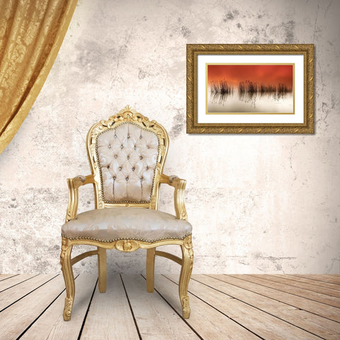 serenity Gold Ornate Wood Framed Art Print with Double Matting by David, Rui