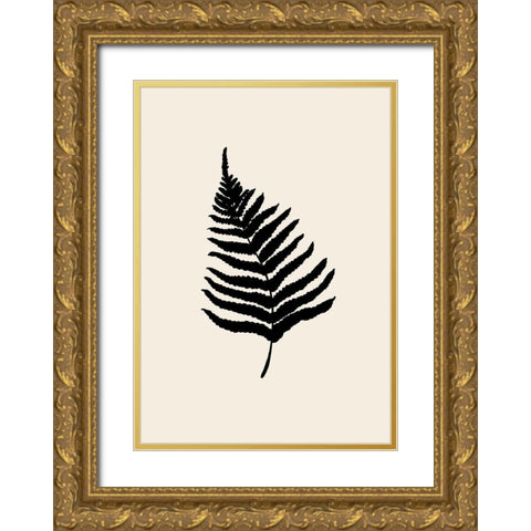 Fern Gold Ornate Wood Framed Art Print with Double Matting by Artographie Studio
