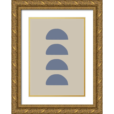 Organic Shapes 06 Gold Ornate Wood Framed Art Print with Double Matting by Artographie Studio