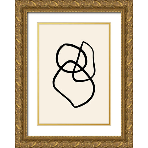 Shape 01 Gold Ornate Wood Framed Art Print with Double Matting by Artographie Studio