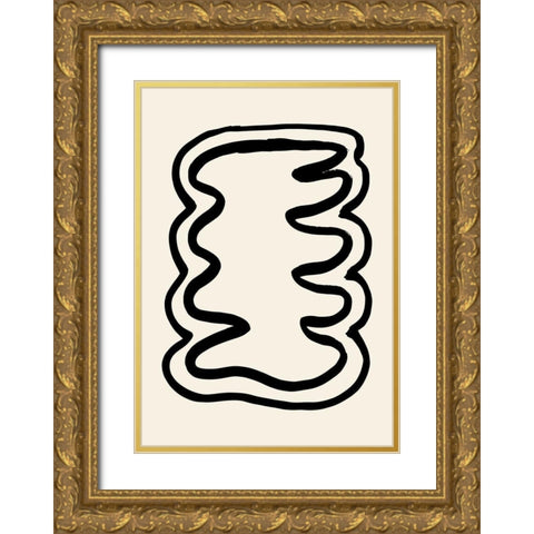 Shape 06 Gold Ornate Wood Framed Art Print with Double Matting by Artographie Studio