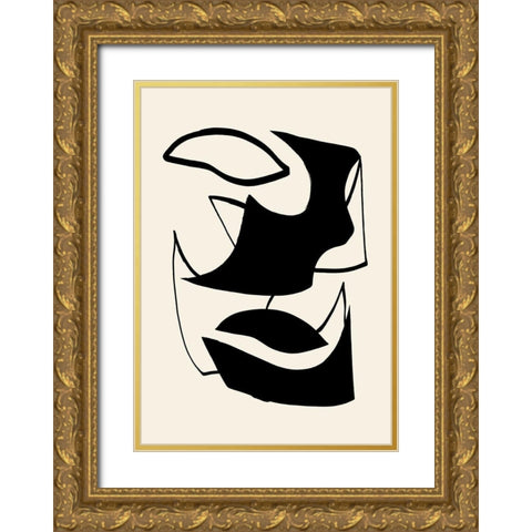 Shape 07 Gold Ornate Wood Framed Art Print with Double Matting by Artographie Studio