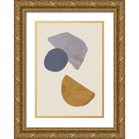 Collage 03 Gold Ornate Wood Framed Art Print with Double Matting by Artographie Studio