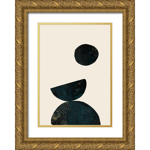 Collage 06 Gold Ornate Wood Framed Art Print with Double Matting by Artographie Studio