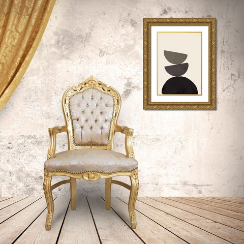 Collage 08 Gold Ornate Wood Framed Art Print with Double Matting by Artographie Studio