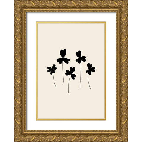 Black Sorrel Gold Ornate Wood Framed Art Print with Double Matting by Artographie Studio