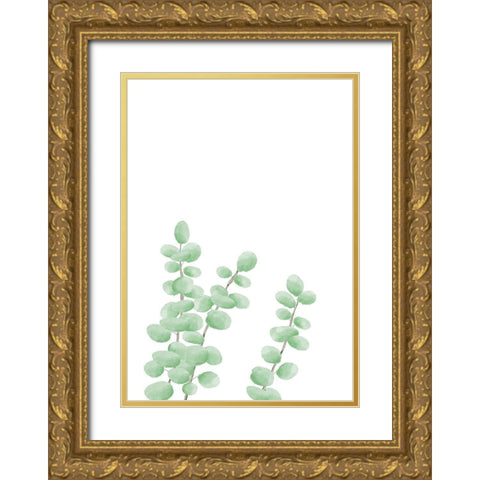 Branches Gold Ornate Wood Framed Art Print with Double Matting by Artographie Studio