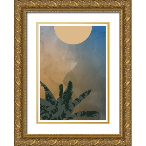 Forest Fire Gold Ornate Wood Framed Art Print with Double Matting by Artographie Studio