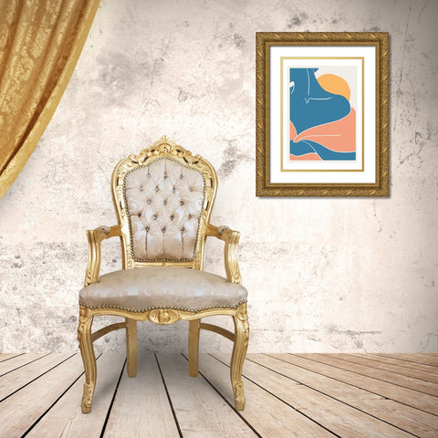 Close-up Gold Ornate Wood Framed Art Print with Double Matting by Artographie Studio