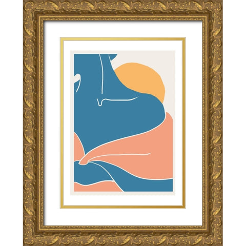 Close-up Gold Ornate Wood Framed Art Print with Double Matting by Artographie Studio