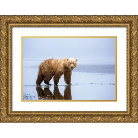 The Bear Walk Gold Ornate Wood Framed Art Print with Double Matting by Doyle, Renee