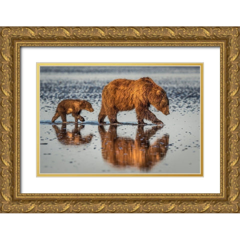 Beauty and the beast Gold Ornate Wood Framed Art Print with Double Matting by Sink, Jeffrey C