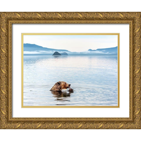 Kurile Lake Gold Ornate Wood Framed Art Print with Double Matting by DAmico, Giuseppe