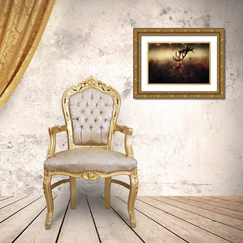 King Gold Ornate Wood Framed Art Print with Double Matting by Fabrowski, Robert