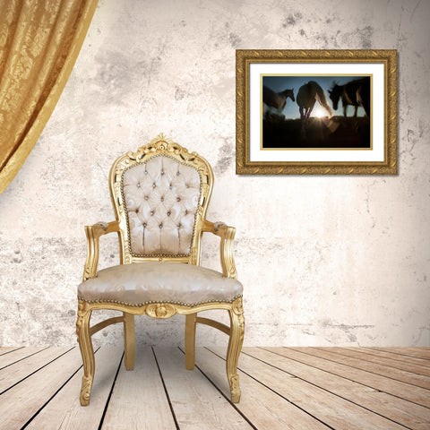 Sunrise Gold Ornate Wood Framed Art Print with Double Matting by Malovrh, Milan