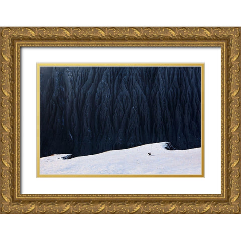 Deep In Canyon Gold Ornate Wood Framed Art Print with Double Matting by Yang, BJ
