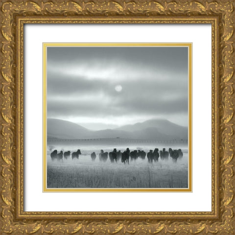 Toward the Sun Gold Ornate Wood Framed Art Print with Double Matting by Yang, Shu-Guang