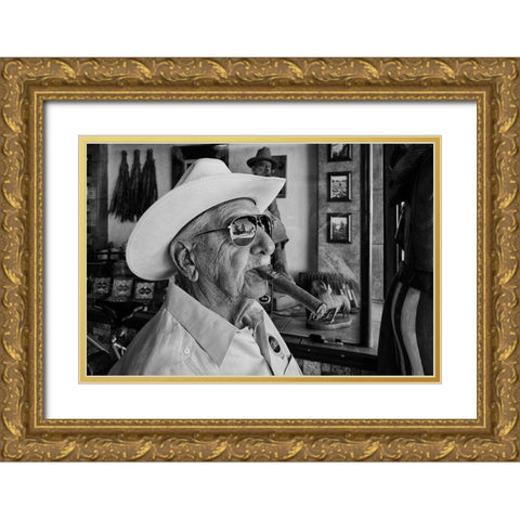 Man with Cigar Gold Ornate Wood Framed Art Print with Double Matting by Liviero, Tony