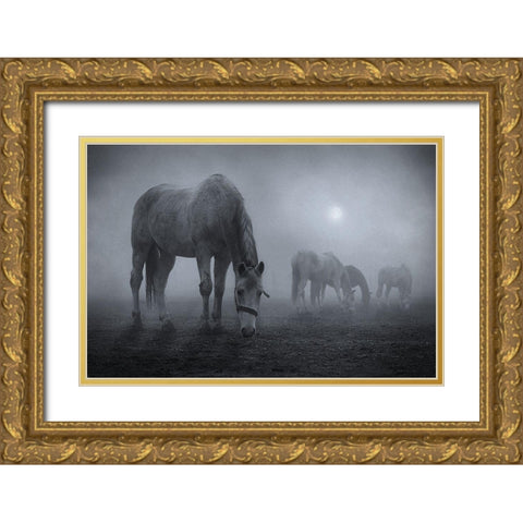 Moonlit Gold Ornate Wood Framed Art Print with Double Matting by Malach, Samuel